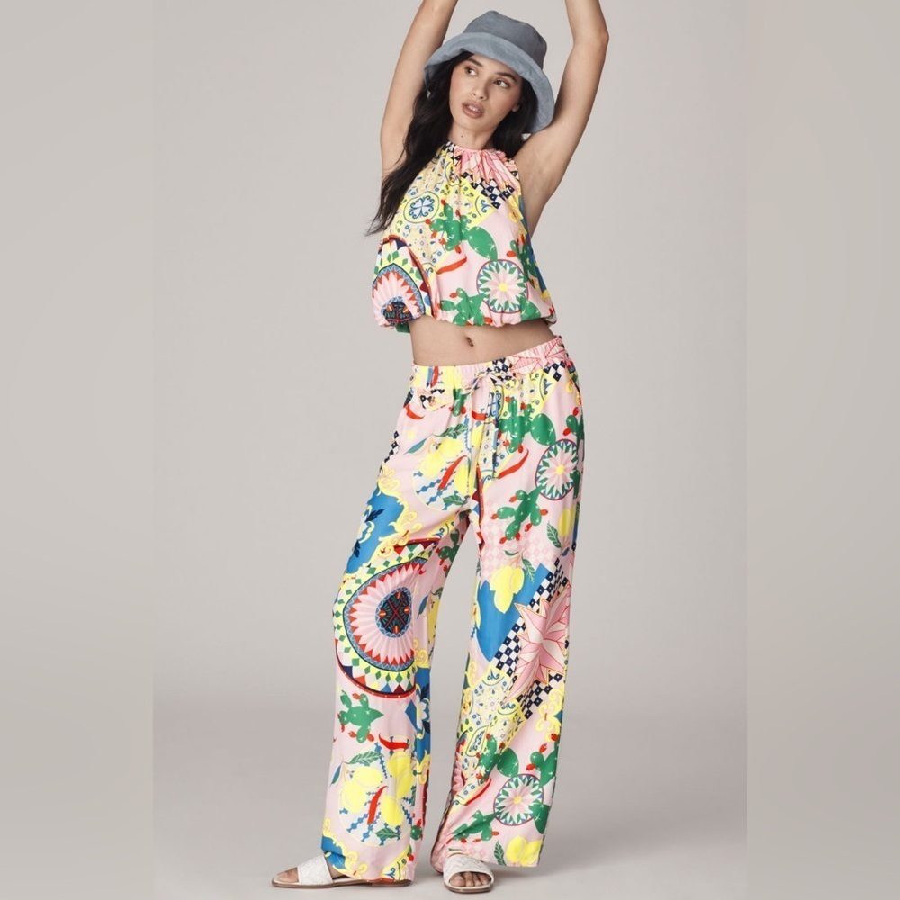 NWT! Anthropologie Maeve Straight-Leg Pull-On Silk Pants 🍊🏵️